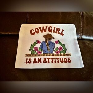 Cowgirl Attitude White Cosmetic Bag